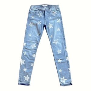 Fidelity Denim Sola Stars Rhapsody Mid Rise Frosted Gray Ankle Jeans 26